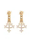 Astrid & Miyu Cosmic Crystal 18kt Gold-plated Drop Earrings In Gold