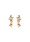 Astrid & Miyu Cosmic Crystal 18kt Gold-plated Stud Earrings In Gold