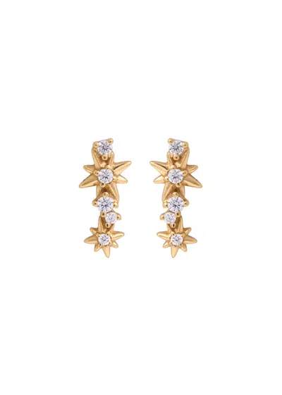 Astrid & Miyu Cosmic Crystal 18kt Gold-plated Stud Earrings