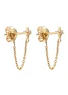 Astrid & Miyu Cosmic Star Chain 18kt Gold-plated Stud Earrings In Gold