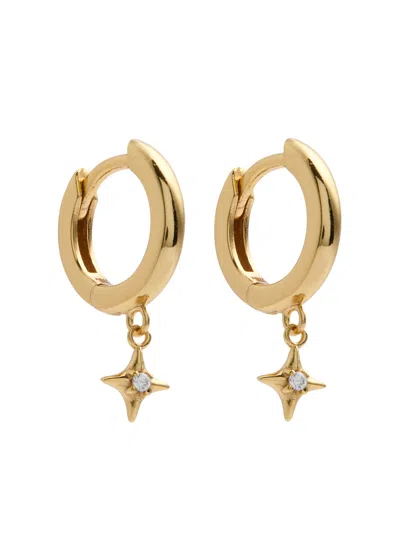 Astrid & Miyu Cosmic Star Charm 18kt Gold-plated Hoop Earrings