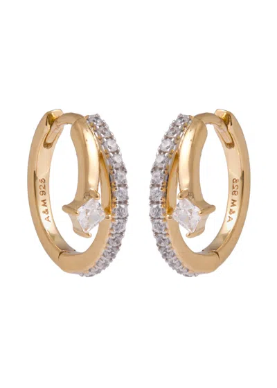 Astrid & Miyu Crystal Illusion 18kt Gold-plated Hoop Earrings