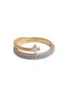 Astrid & Miyu Gold-plated Sterling Silver And Cubic Zirconia Crystal Illusion Ring In Gold