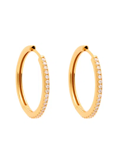 Astrid & Miyu Essential Crystal Large 18kt Gold-plated Hoop Earrings