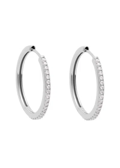 Astrid & Miyu Essential Crystal Large Sterling Silver Hoop Earrings