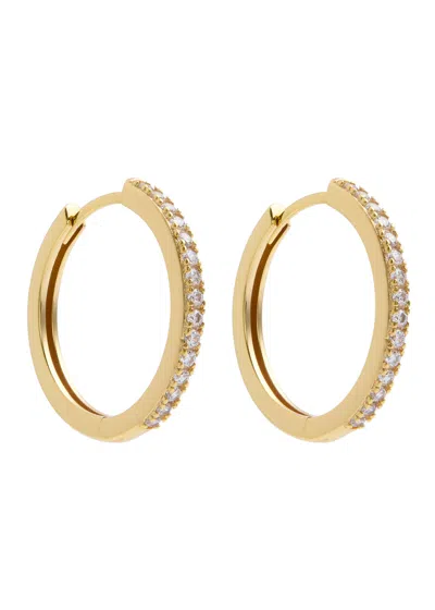 Astrid & Miyu Essential Crystal Medium 18kt Gold-plated Hoop Earrings