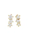 Astrid & Miyu Glimmer Crystal Climber 18kt Gold-plated Stud Earrings In Gold