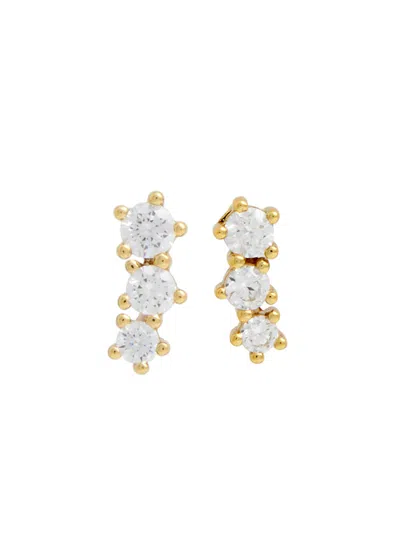 Astrid & Miyu Glimmer Crystal Climber 18kt Gold-plated Stud Earrings