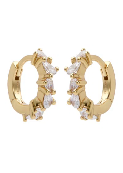 Astrid & Miyu Pear Cluster 18kt Gold-plated Hoop Earrings