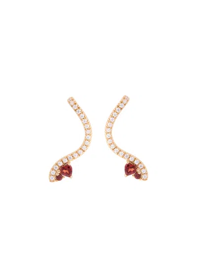 Astrid & Miyu Serpent 18kt Gold-plated Climber Stud Earrings