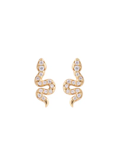 Astrid & Miyu Snake 18kt Gold-plated Stud Earrings