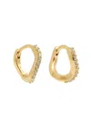 Astrid & Miyu Wave Crystal 18kt Gold-plated Hoop Earrings In Gold