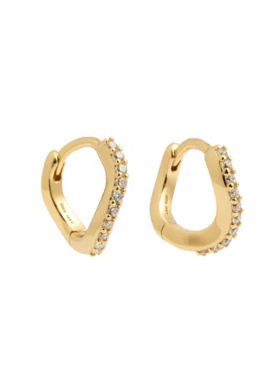 Astrid & Miyu Wave Crystal 18kt Gold-plated Hoop Earrings