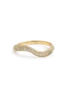 Astrid & Miyu Wave Crystal 18kt Gold-plated Ring In Gold