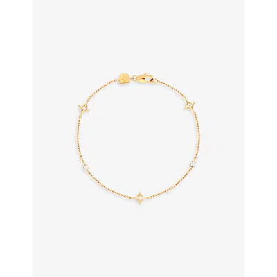 Astrid & Miyu Cosmic Star Charm 18ct Yellow Gold-plated Recycled Sterling-silver And Cubic Zirconia Bracelet In 18ct Gold