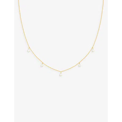 Astrid & Miyu Crystal Pear Charm 18ct Yellow Gold-plated Recycled Sterling-silver And Cubic Zirconia Necklace