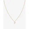 ASTRID & MIYU ASTRID & MIYU WOMEN'S 18CT GOLD 'F' INITIAL CUBIC-ZIRCONIA 18CT GOLD-PLATED RECYCLED STERLING-SILVER