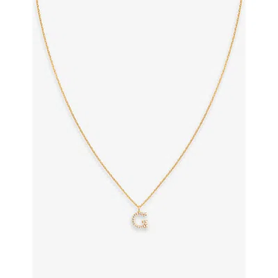 Astrid & Miyu Women's 18ct Gold 'g' Initial Cubic-zirconia 18ct Gold-plated Recycled Sterling-silver