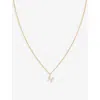 Astrid & Miyu Women's 18ct Gold 'h' Initial Cubic-zirconia Gold-plated Recycled Sterling-silver Neck In 18ct Gold