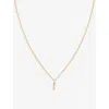 Astrid & Miyu Women's 18ct Gold 'i' Initial Cubic-zirconia Gold-plated Recycled Sterling-silver Neck In 18ct Gold
