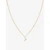 Astrid & Miyu Initial P 18ct Yellow Gold-plated Recycled Sterling-silver And Cubic Zirconia Pendant Necklace In 18ct Gold