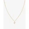 ASTRID & MIYU ASTRID & MIYU WOMEN'S 18CT GOLD INITIAL R 18CT YELLOW GOLD-PLATED RECYCLED STERLING-SILVER AND CUBIC