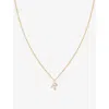 Astrid & Miyu Initial R 18ct Yellow Gold-plated Recycled Sterling-silver And Cubic Zirconia Pendant Necklace In 18ct Gold