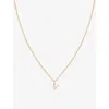 ASTRID & MIYU ASTRID & MIYU WOMEN'S 18CT GOLD INITIAL V 18CT YELLOW GOLD-PLATED RECYCLED STERLING-SILVER AND CUBIC