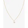 Astrid & Miyu Initial W 18ct Yellow Gold-plated Recycled Sterling-silver And Cubic Zirconia Pendant Necklace In 18ct Gold