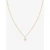 ASTRID & MIYU ASTRID & MIYU WOMEN'S 18CT GOLD INITIAL X 18CT YELLOW GOLD-PLATED RECYCLED STERLING-SILVER AND CUBIC