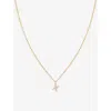Astrid & Miyu Initial X 18ct Yellow Gold-plated Recycled Sterling-silver And Cubic Zirconia Pendant Necklace In 18ct Gold
