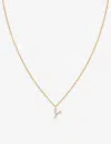 Astrid & Miyu Initial Y 18ct Yellow Gold-plated Recycled Sterling-silver And Cubic Zirconia Pendant Necklace In 18ct Gold