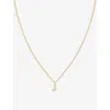 ASTRID & MIYU ASTRID & MIYU WOMEN'S 18CT GOLD 'J' INITIAL CUBIC-ZIRCONIA 18CT GOLD-PLATED RECYCLED STERLING-SILVER