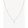 ASTRID & MIYU ASTRID & MIYU WOMEN'S 18CT GOLD LETTER K 18CT YELLOW GOLD-PLATED RECYCLED STERLING-SILVER AND CUBIC 