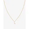ASTRID & MIYU ASTRID & MIYU WOMEN'S 18CT GOLD LETTER L 18CT YELLOW GOLD-PLATED RECYCLED STERLING-SILVER AND CUBIC 