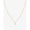 ASTRID & MIYU ASTRID & MIYU WOMEN'S 18CT GOLD LETTER O 18CT YELLOW GOLD-PLATED RECYCLED STERLING-SILVER AND CUBIC 