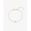 Astrid & Miyu Pear Charm 18ct Yellow Gold-plated Recycled Sterling-silver And Cubic Zirconia Bracelet In 18ct Gold