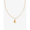 Astrid & Miyu Pear Charm 18ct Yellow Gold-plated Recycled Sterling-silver And Cubic Zirconia Necklace In 18ct Gold