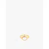 Astrid & Miyu Rhodium-plated Recycled Sterling-silver And Mother-of-pearl Signet Ring In 18ct Gold