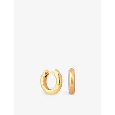 Astrid & Miyu Bold Small 18ct Gold Rhodium-plated Hoop Earrings