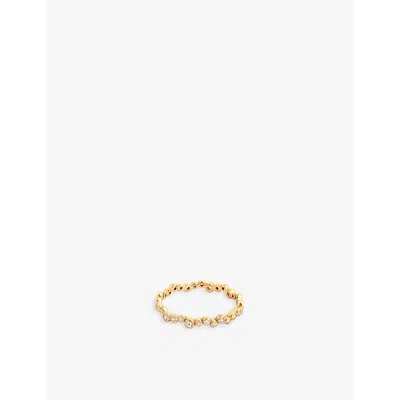 Astrid & Miyu Gleam 18ct Yellow Gold-plated Recycled Sterling-silver And Zirconia Ring