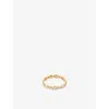 Astrid & Miyu Navette 18ct Yellow Gold-plated Recycled Sterling-silver And Zirconia Band Ring In Gold