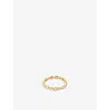 ASTRID & MIYU ASTRID & MIYU WOMEN'S GOLD NAVETTE 18CT YELLOW GOLD-PLATED RECYCLED STERLING-SILVER AND ZIRCONIA RIN