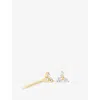 Astrid & Miyu Triple Crystal 18ct Gold-plated Sterling-silver Stud Earrings In Gold