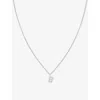 Astrid & Miyu B-initial Pavé Rhodium-plated Recycled Sterling-silver Necklace In Rhodium