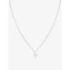 Astrid & Miyu Women's Rhodium 'h' Initial Cubic-zirconia Rhodium-plated Recycled Sterling-silver Nec In Rhodium