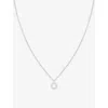 Astrid & Miyu Initial O Rhodium-plated Recycled Sterling-silver And Cubic Zirconia Pendant Necklace In Rhodium