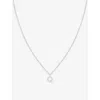 Astrid & Miyu Initial Q Rhodium-plated Recycled Sterling-silver And Cubic Zirconia Pendant Necklace In Rhodium