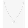 Astrid & Miyu Initial R Rhodium-plated Recycled Sterling-silver And Cubic Zirconia Pendant Necklace In Rhodium
