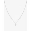 Astrid & Miyu Initial S Rhodium-plated Recycled Sterling-silver And Cubic Zirconia Pendant Necklace In Rhodium